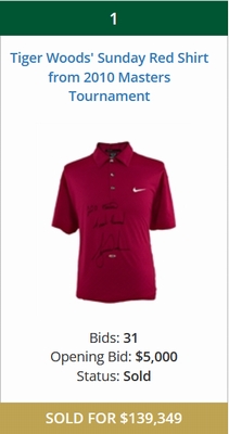 Tiger Woods' Sunday Red Shirt from 2010 Masters Tournament